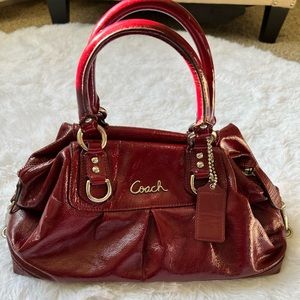 Coach Ashley Red Patent Leather Satchel